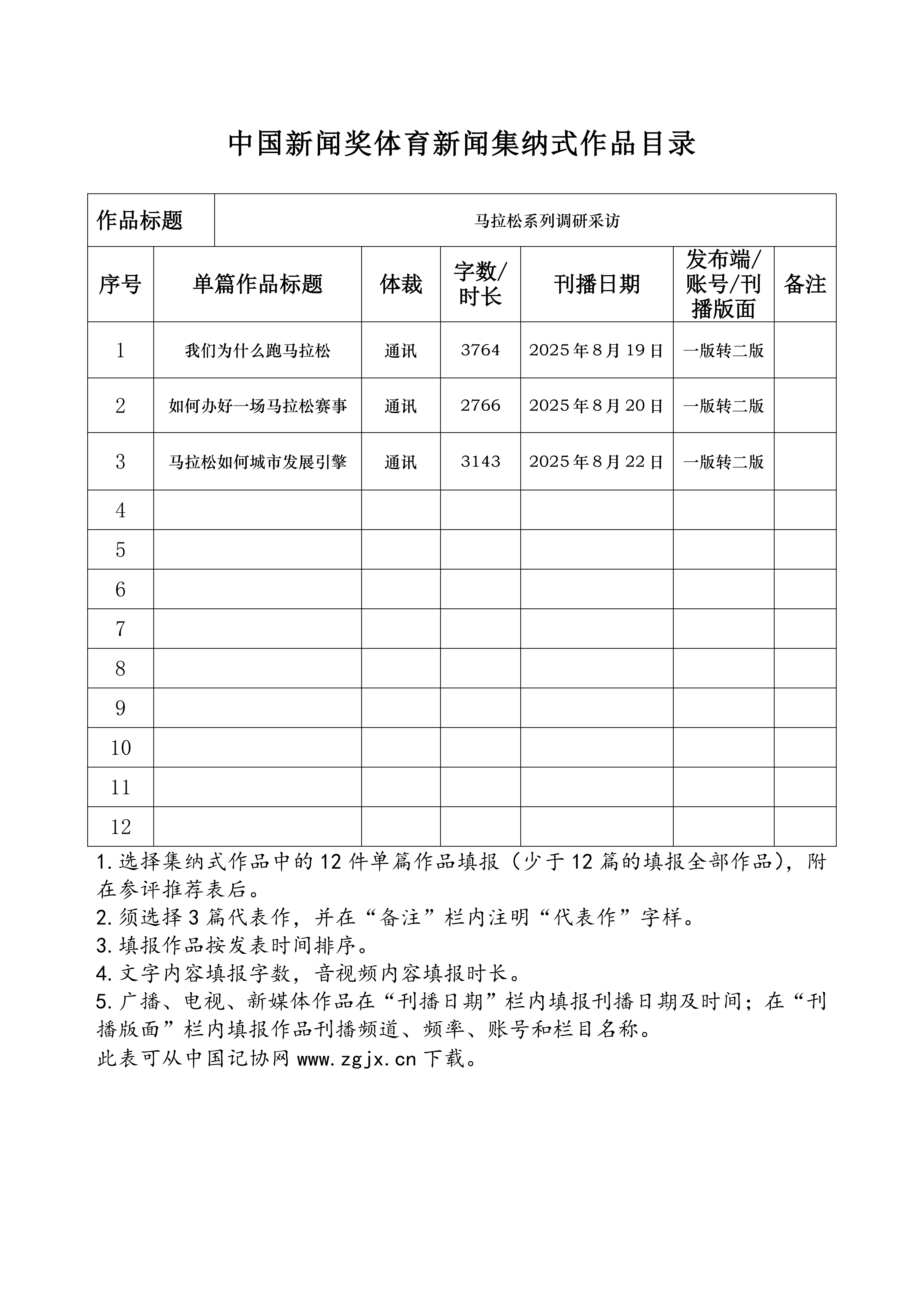 中国新闻奖体育新闻集纳式作品目录-深度报道-马拉松系列调研采访（共三篇）_01.png